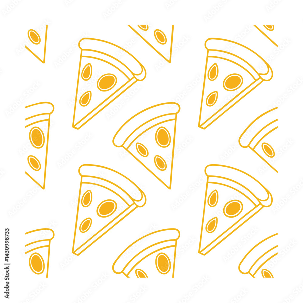 Naklejka premium minimal pizza slice icons pattern Fashion, Textiles, Home Decor, packaging Design, Graphic Web Design, Stationery Prints, Art Craft, Interior Design, Accessories Lifestyle Products