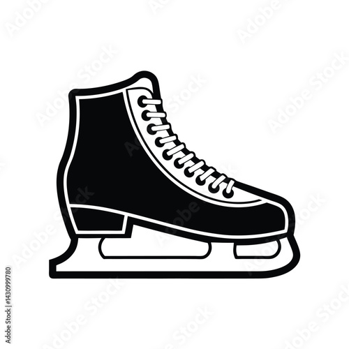 Silhouette of an ice skate Art & Illustration
