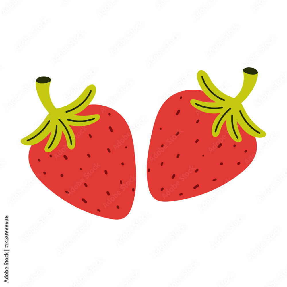 Strawberry. Summer berry. Vector illustration.