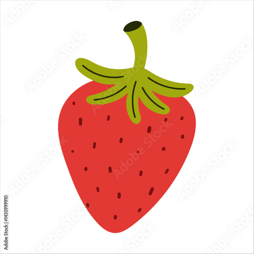 Obraz na płótnie Strawberry. Juicy summer berry. Vector illustration. w salonie