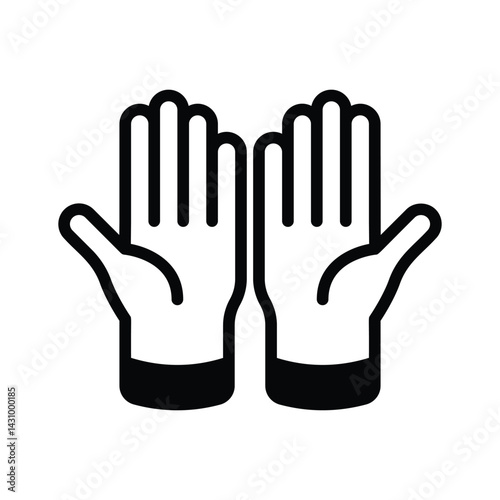 Latest icon of baking gloves designed in glyph style