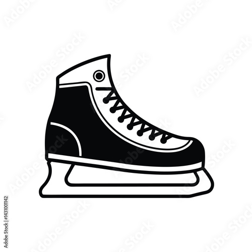 Silhouette of an ice skate Art & Illustration