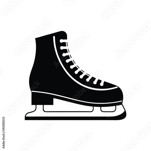 Silhouette of an ice skate Art & Illustration