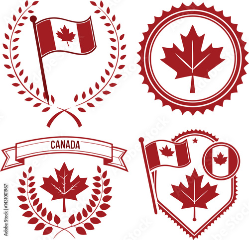 Printcanada, patriotism, july, illustration, maple leaf, red, vector, canada day, horizontal, text