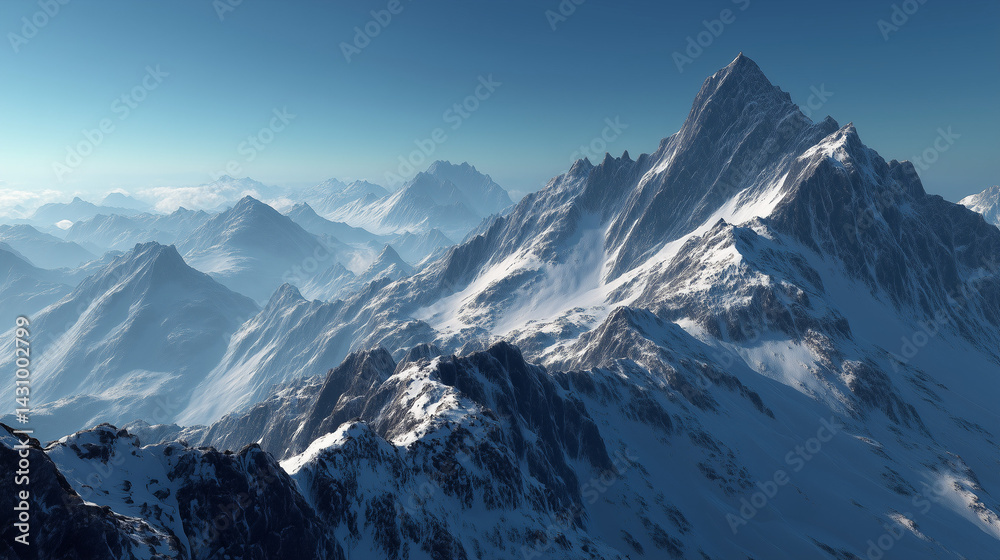 Snow Covered Mountain Range Under Blue Sky Snow Covered Mountain Range Under Blue Sky