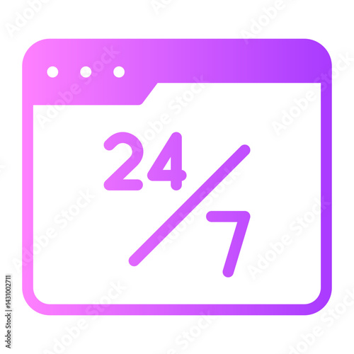 24 hours gradient icon
