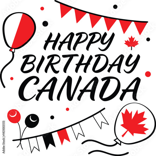 Printcanada, patriotism, july, illustration, maple leaf, red, vector, canada day, horizontal, text