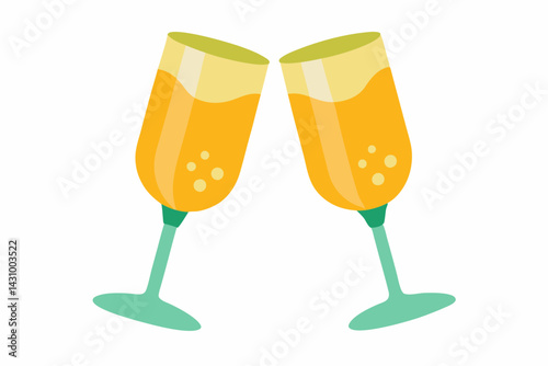 champagne glasses vectoe on white background