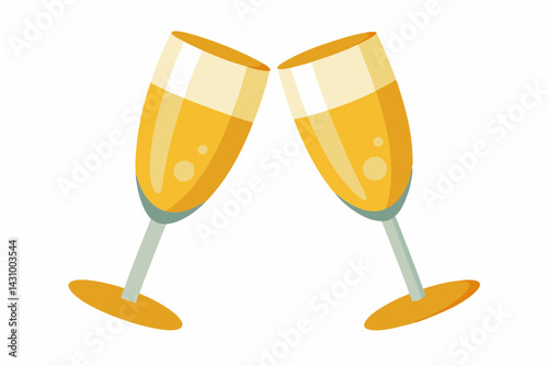 champagne glasses vectoe on white background