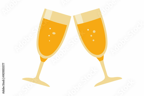 champagne glasses vectoe on white background
