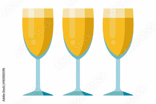 champagne glasses vectoe on white background