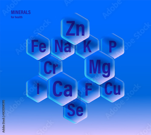 Set of microelements (minerals) useful for human health