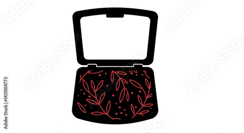 Not bad ikon. Author's concept. Stylish cosmetic case with floral design