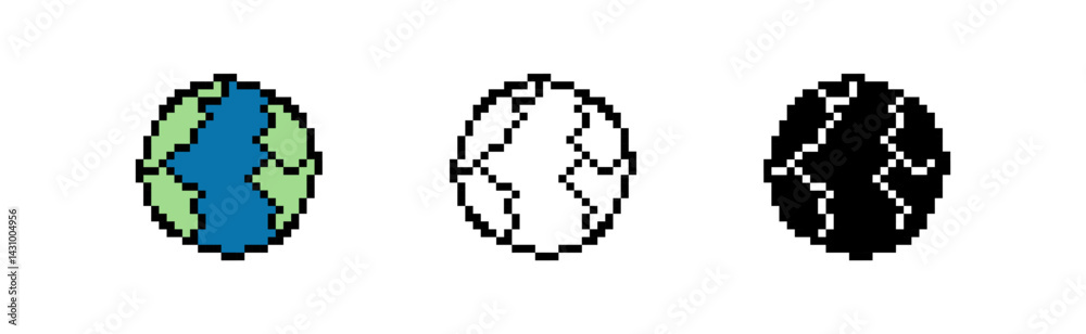 Fototapeta premium Pixel Art Planet Collection