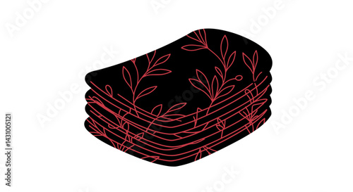 Not bad ikon. Author's concept. Stack of decorative napkins with floral design
