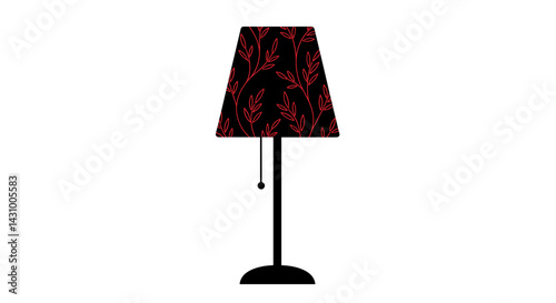 Not bad ikon. Author's concept. Decorative lamp with floral shade on white background