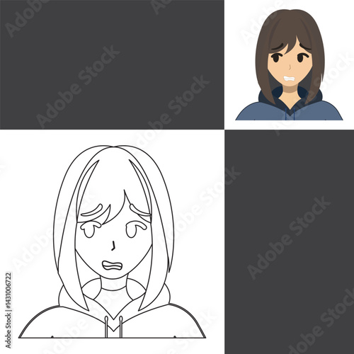 a young woman with her expression vector image