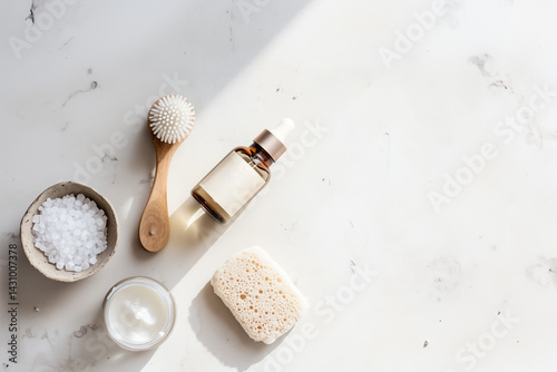 Skin care natural cosmetics. Beauty concept for face and body care. Copy space