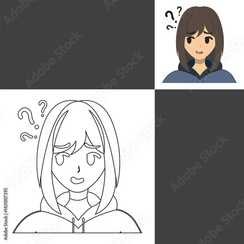 a young woman with her expression vector image