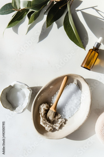 Skin care natural cosmetics. Copy space