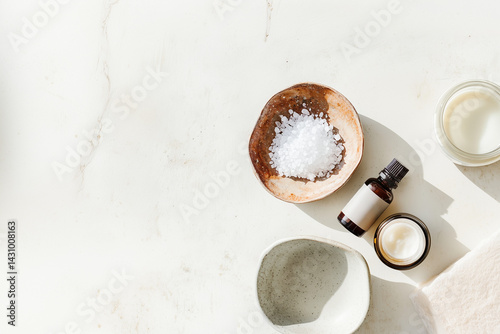 Skin care natural cosmetics. Copy space