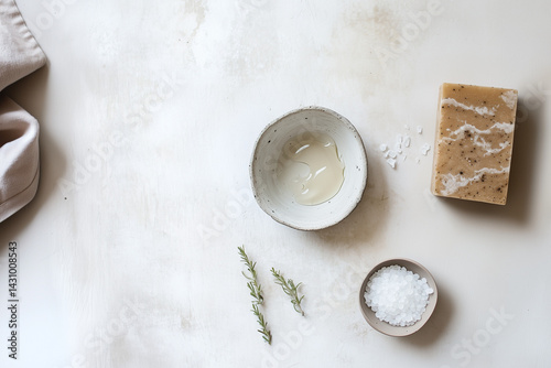 Skin care organic cosmetic products. Copy space