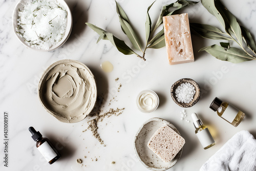 Skin care organic cosmetic products. Beauty concept for face and body care