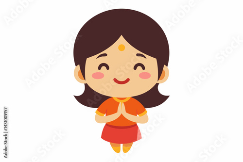 little girl vector illustration 