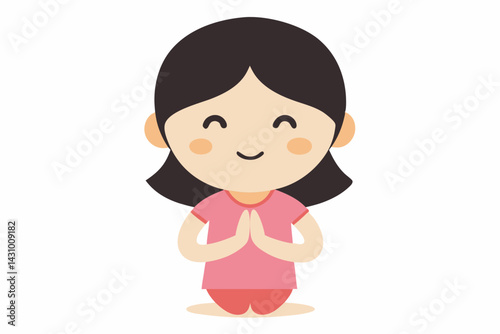little girl vector illustration 