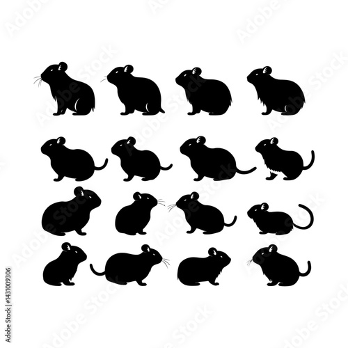 Pet Hamster Silhouette Illustration