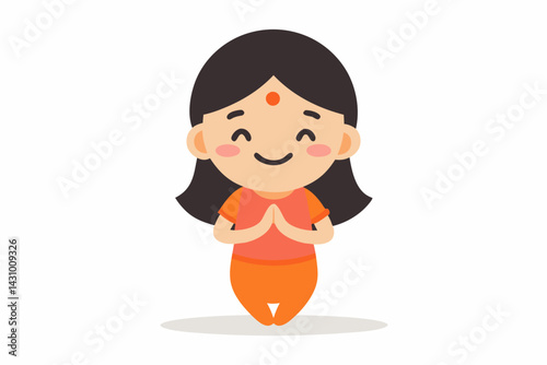 little girl vector illustration 
