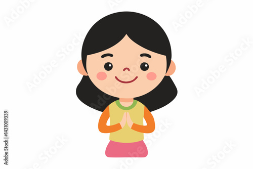 little girl vector illustration 