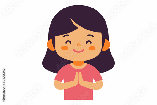 little girl vector illustration 