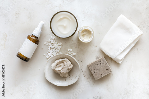 Skin care natural cosmetics. Beauty concept for face and body care