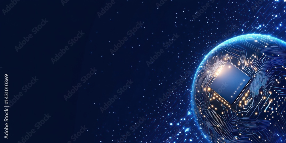 Fototapeta premium Global Network Technology Circuitry Sphere Digital