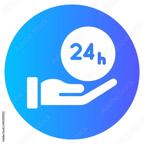 24 hours gradient icon
