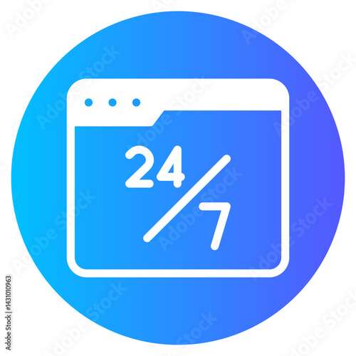 24 hours gradient icon