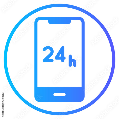 24 hours gradient icon
