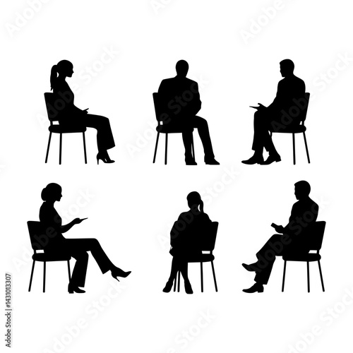 Recruiter and Candidate Silhouette