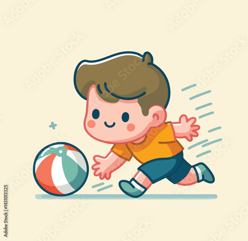 vector image of a child playing ball