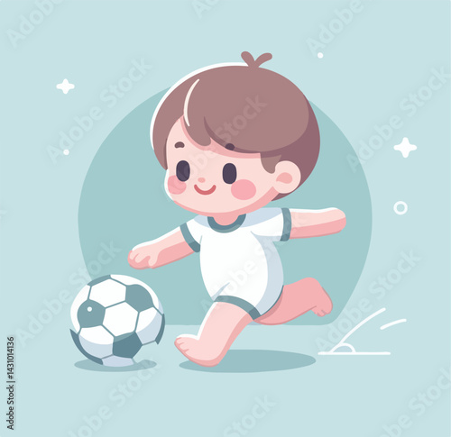 vector image of a child playing ball
