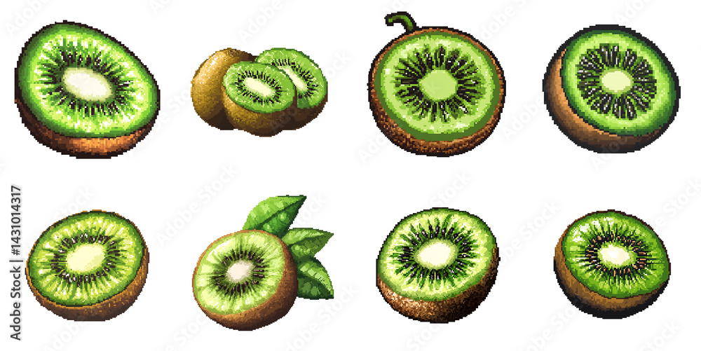 Fototapeta premium Pixel Art of Kiwi