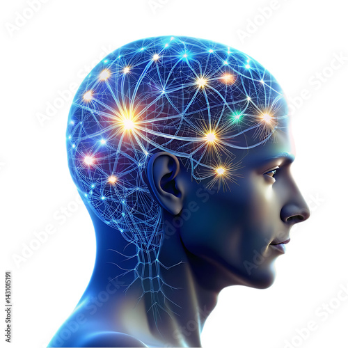 Obraz na płótnie Human Brain: Neural Network & Connections w salonie