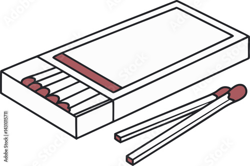 Vector Line Drawing of Matches for Graphic Design