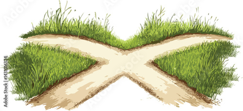 cross road vector art