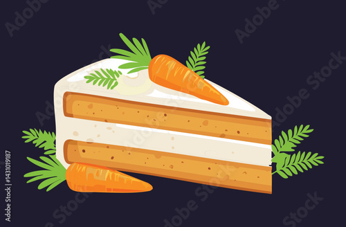 Vector Illustration of a Carrot Cake