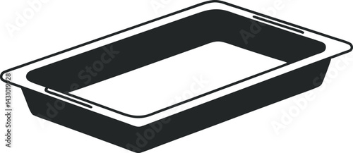 Baking Sheet Vector Line Drawing Illustration