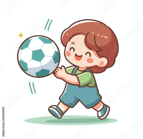 vector image of a child playing ball