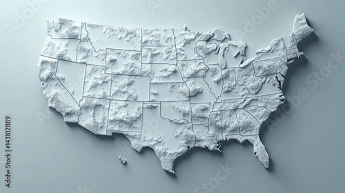 3D Relief Map of the USA