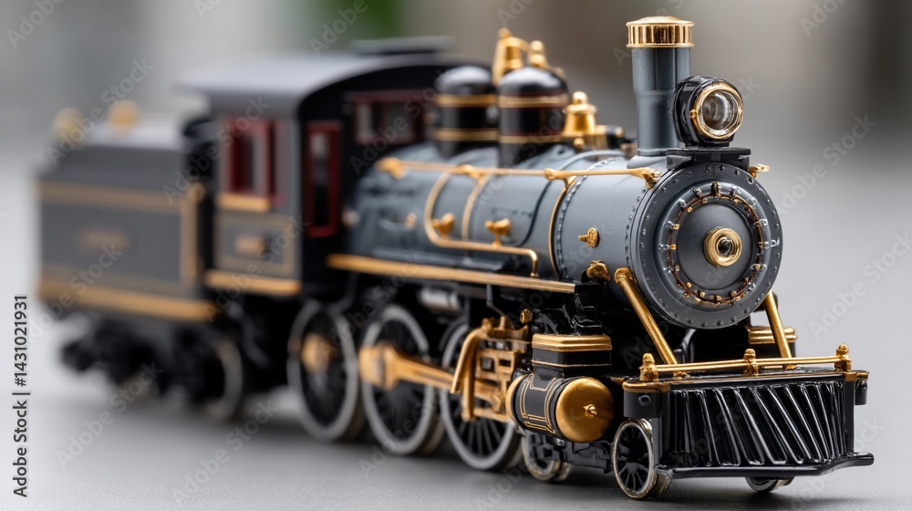Fototapeta premium Detailed Model Train Locomotive